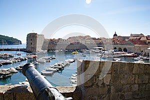 View of the Gruz harbor of Dubrovnik, Croatia photo